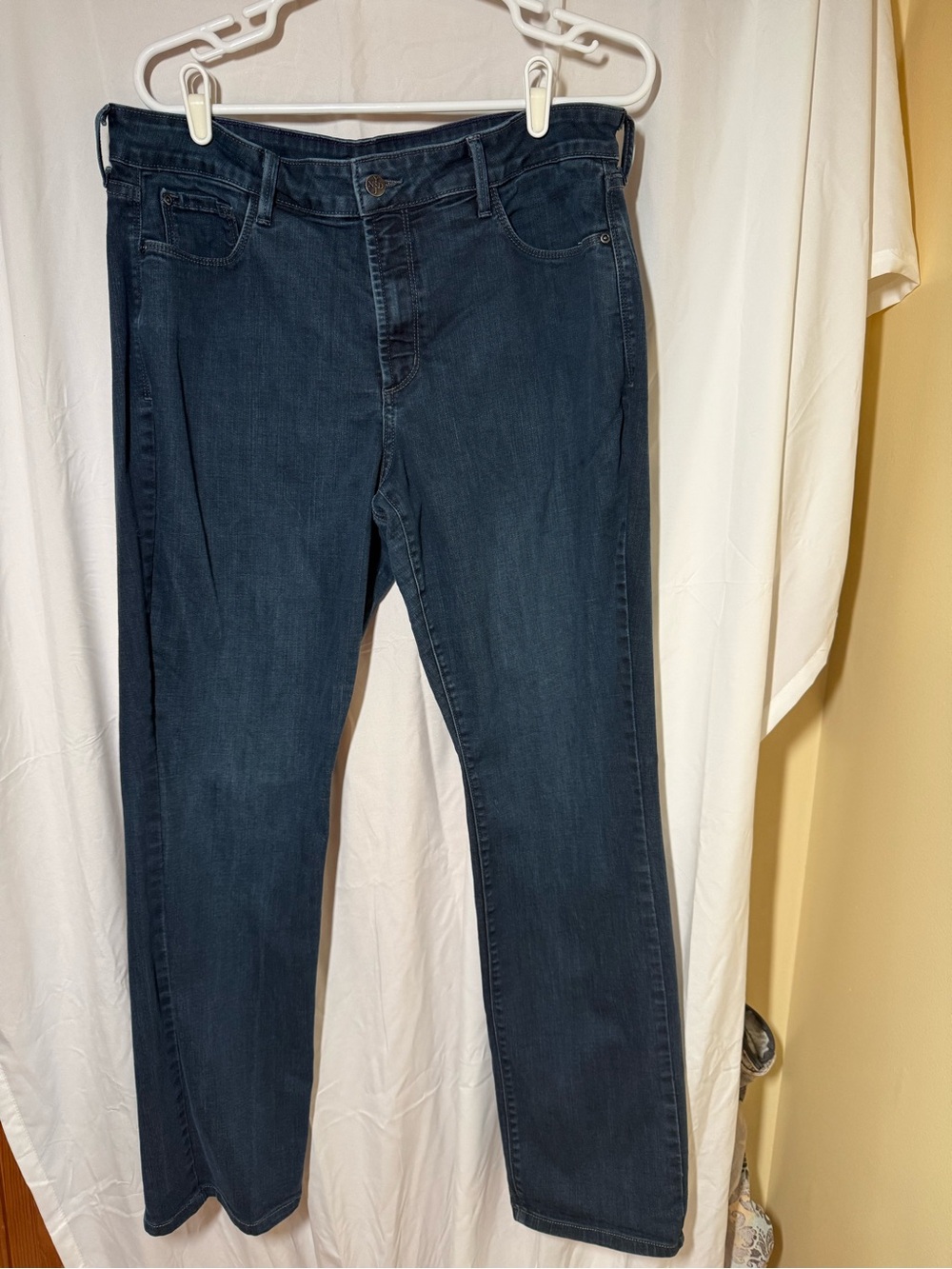 NYDJ Lift Tuck Marilyn Straight Jeans 14W Dark Wash Mid Rise Stretch Casual